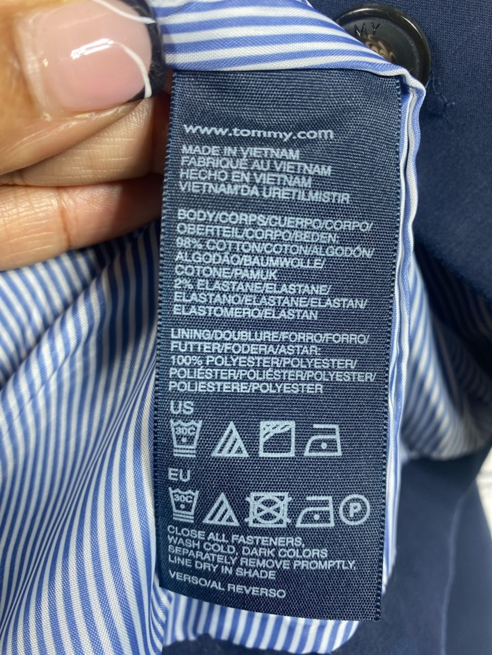 Tommy Hilfiger Navy Two-Button Tailored Women’s Blazer Size 6 - Picture 6 of 8